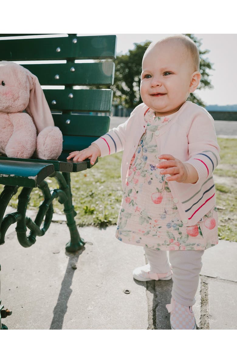 Deux par Deux Cotton Muslin Tunic and Rib Jersey Printed Berries Leggings Set, Alternate, color, Pink Printed Berries & Lilac