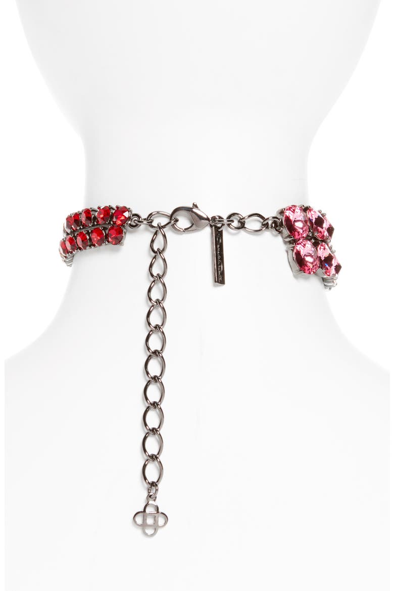 Rainbow Crystal Choker Necklace, Alternate, color, RED MULTI