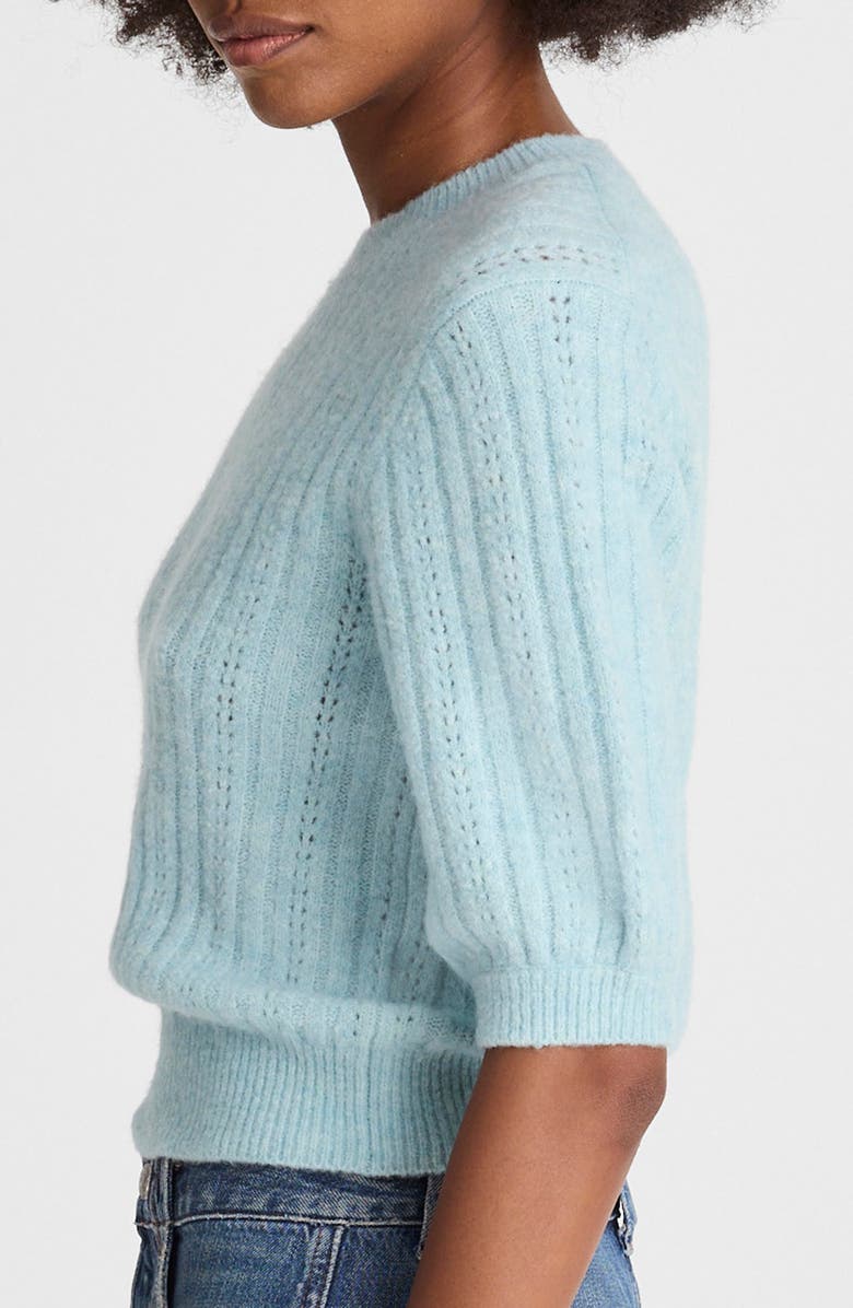 Madewell CloudSoft Short Sleeve Sweater, Alternate, color, Mint Blue
