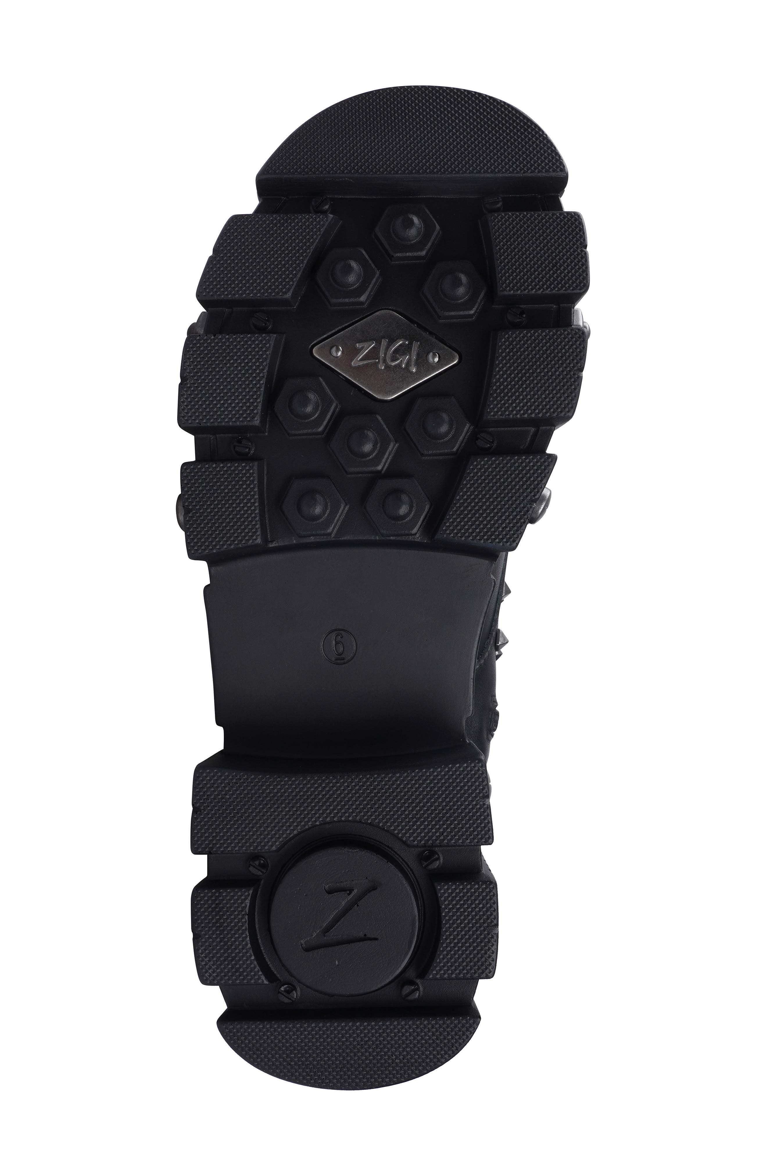 ZIGI Monik Stud Lug Sole Combat Boot, Alternate, color, Blk Leathe