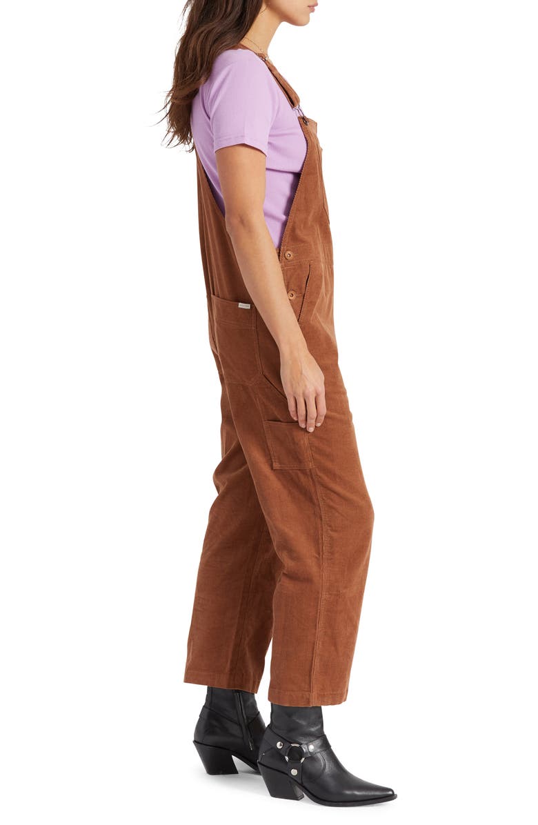 Brixton Christina Houndstooth Crop Flare Leg Overalls, Alternate, color,