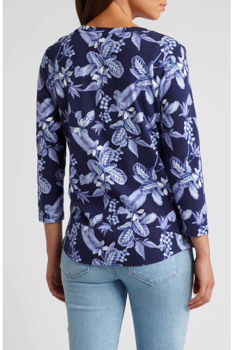 Ashby Isles High Tide Floral Scoop Neck T-Shirt, Alternate, color, COASTLINE