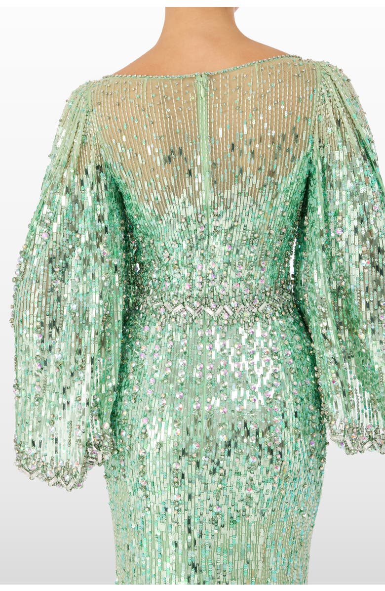Jenny Packham Ines Sequin-Embellished Dress, Alternate, color, Eucalyptus