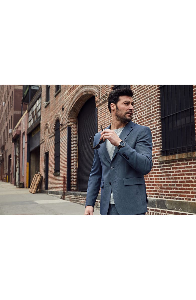 BULOVA Wilton GMT Automatic Leather Strap Watch, 43mm, Alternate, color, 