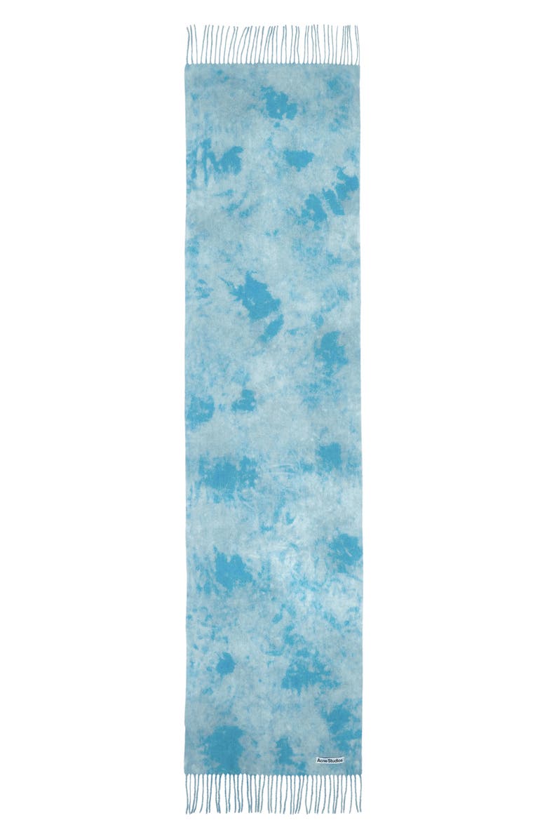 Acne Studios Tie Dye Fringed Wool Scarf, Alternate, color, 