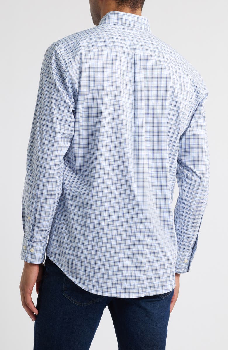 Peter Millar Albert Crown Lite Check Performance Button-Down Shirt, Alternate, color, Blue Freesia