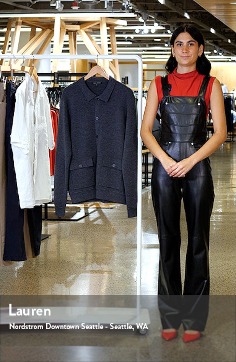 Bristol Collared Merino Wool Milano Stitch Cardigan, sales video thumbnail