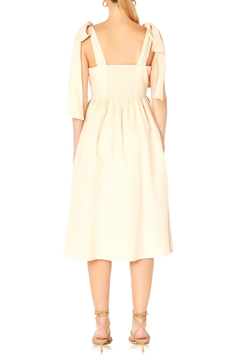 Bow Tie Strap Sundress, Alternate, color, NUDE