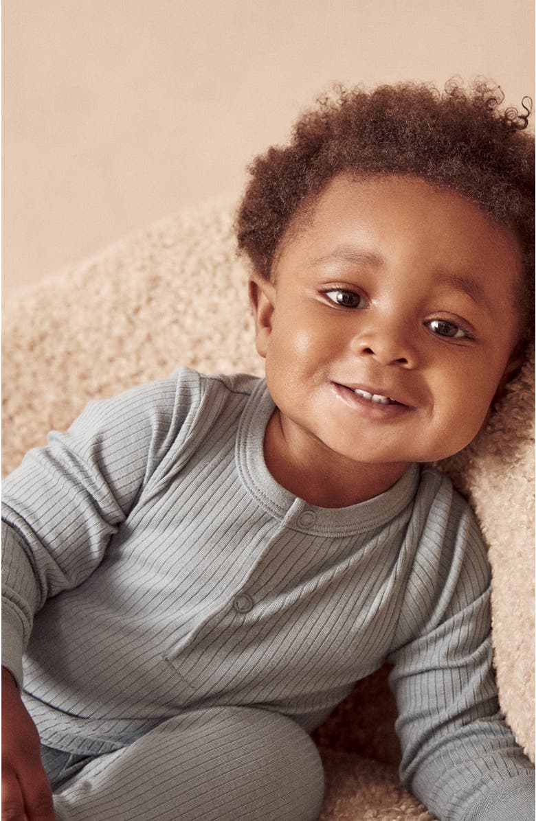 MORI Ribbed Pyjamas, Alternate, color, Sky