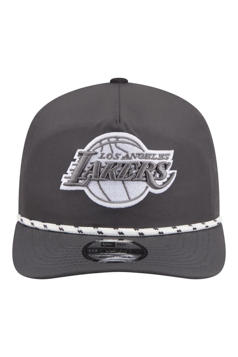 Men's New Era Graphite Los Angeles Lakers Tonal Rope 19TWENTY Adjustable Hat, Alternate, color, Graphite