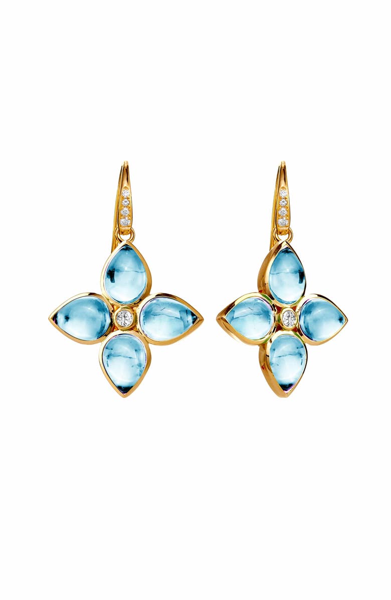 SYNA Bloom Florae Earrings, Main, color, Blue Topaz