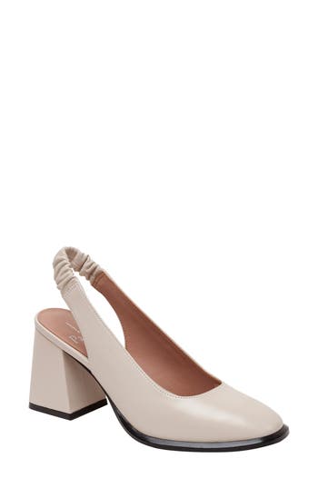 Linea Paolo Giana Block Heel Slingback Pump In Cream
