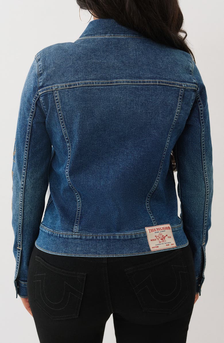 True Religion Jesse Slim Denim Jacket, Alternate, color, Medium Rustic Barn Wash