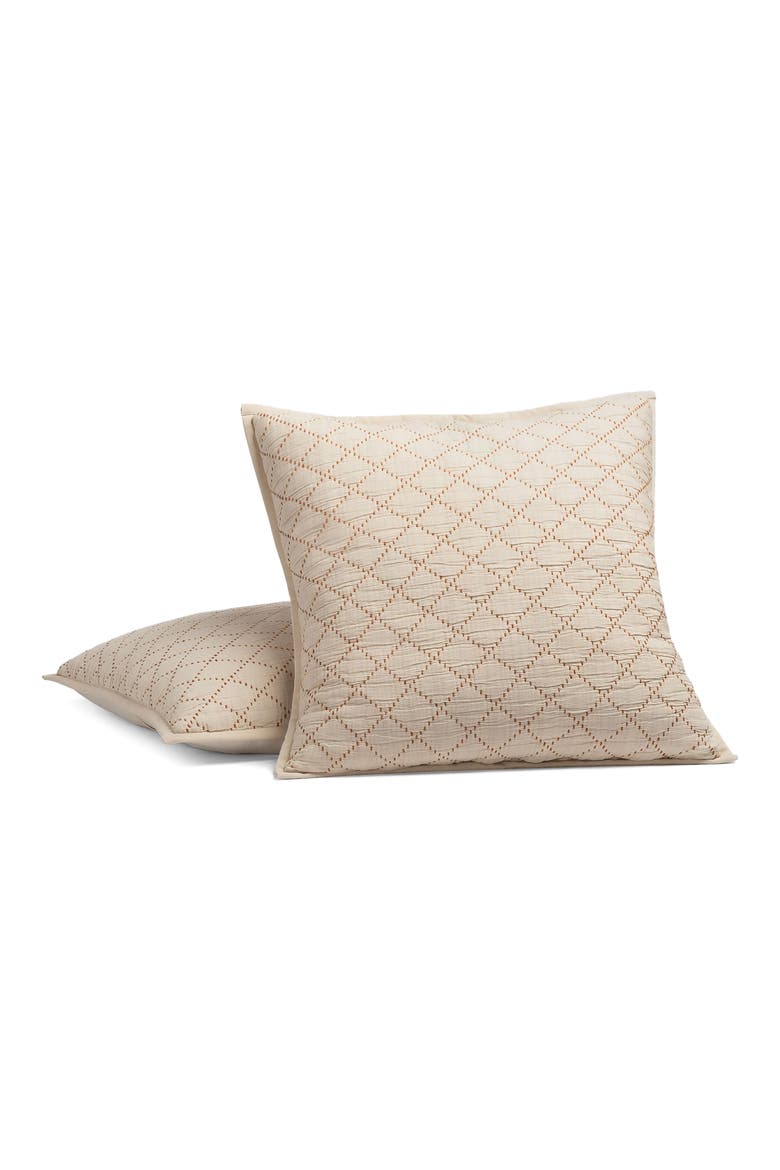 Diamond Stitch Set of 2 Euro Shams, Main, color, BEIGE