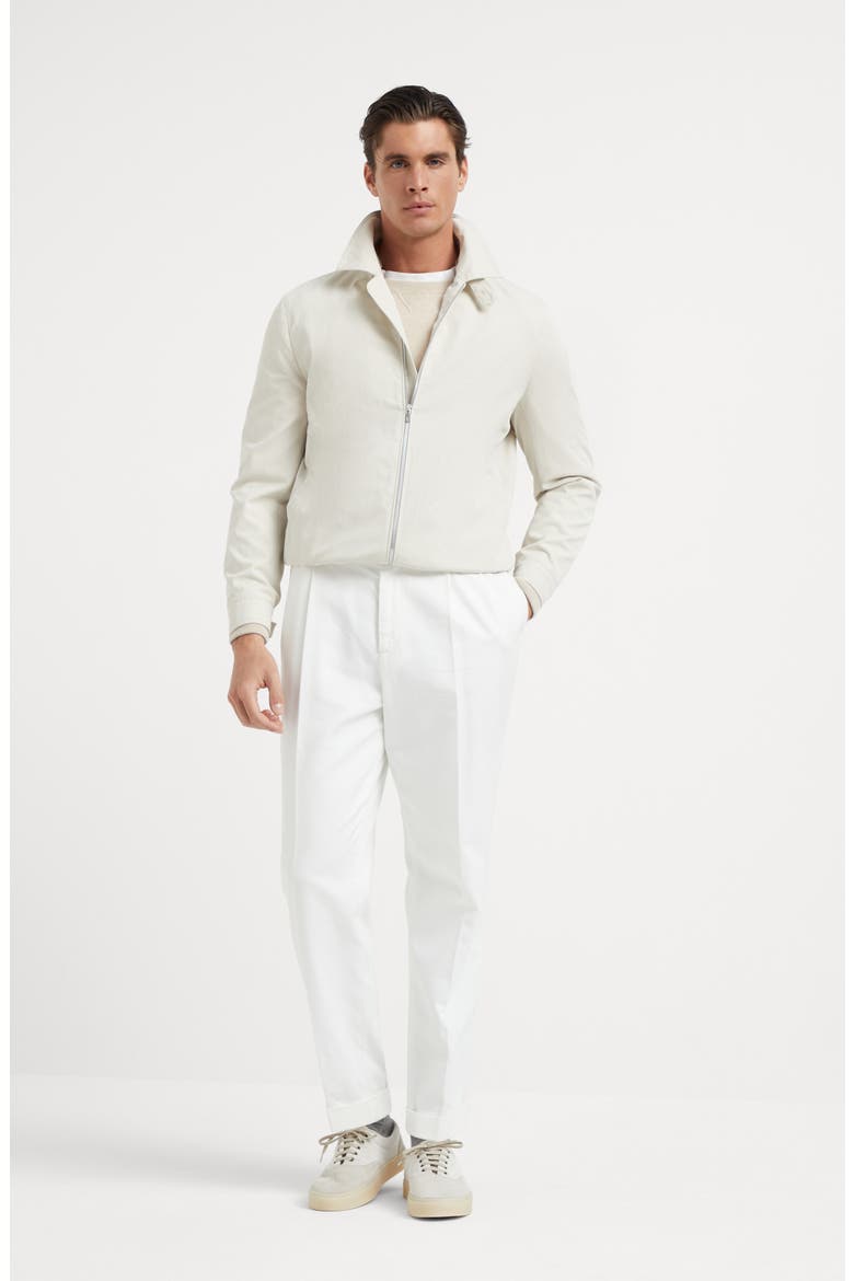 Techno cotton bomber jacket, Alternate, color, Chalk