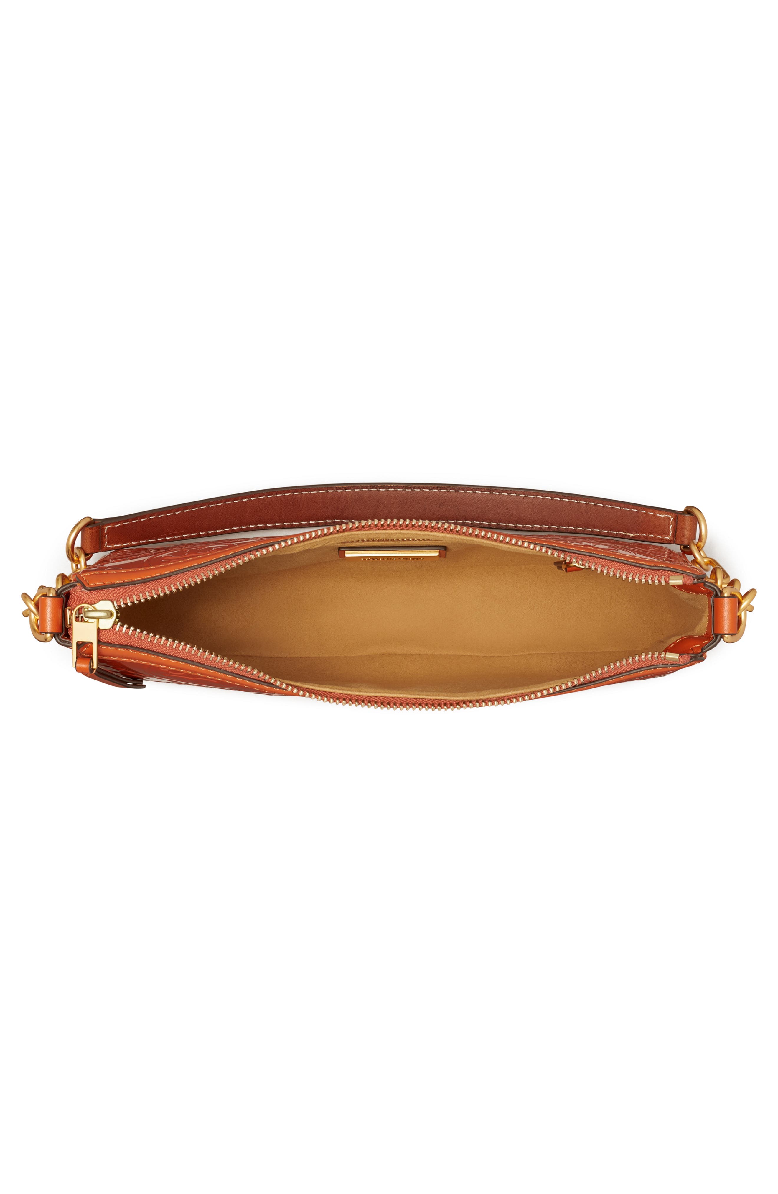 T Monogram Embossed Patent Leather Studio Bag, Alternate, color, SPRING SPICE