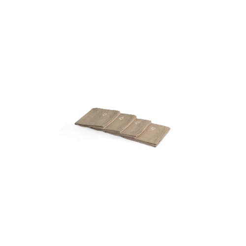 Nimmit Linen Hand Embroidered Napkins In Brown