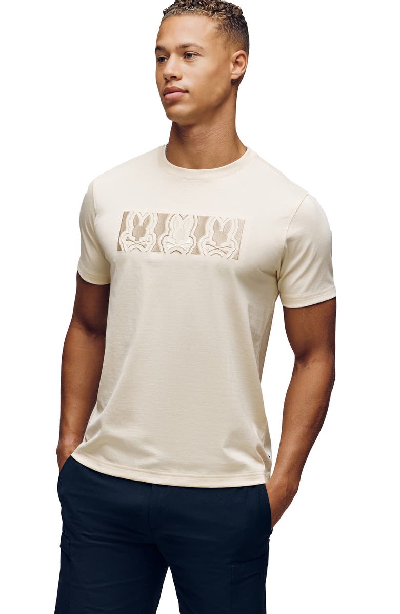 Psycho Bunny Rob Graphic Crew Tee, Alternate, color, Ivory