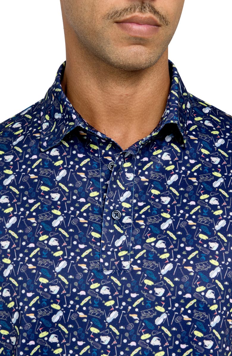 CON.STRUCT Regular Fit Micro Golf Print  Recycled Performance Golf Polo, Alternate, color, Navy
