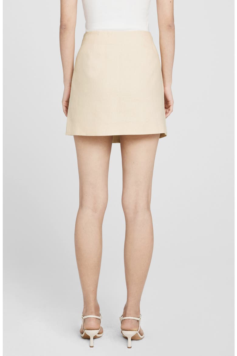 Natalia Linen Wrap Miniskirt, Alternate, color, LIGHT YELLOW LINEN