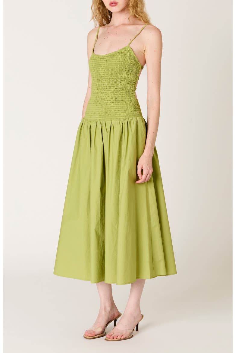 Granada Open Back Cotton Midi Sundress, Alternate, color, TERRAGON