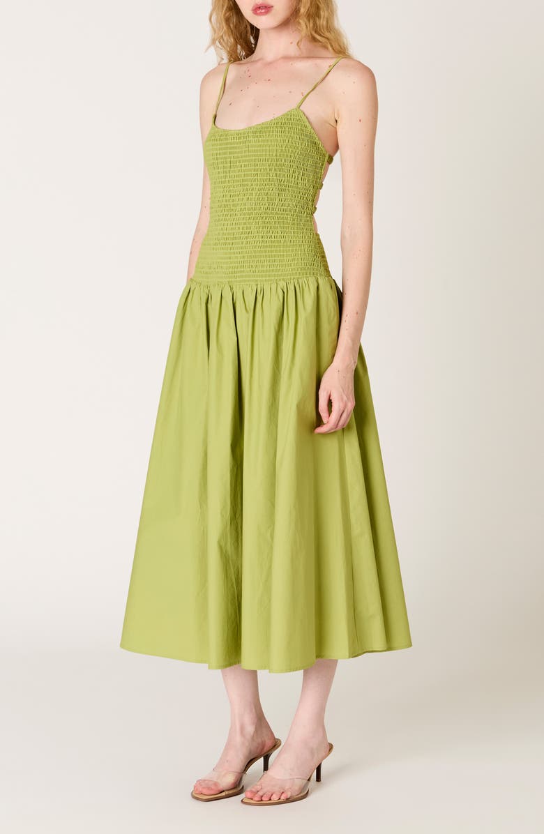 Nia Granada Open Back Cotton Midi Sundress, Alternate, color, Terragon