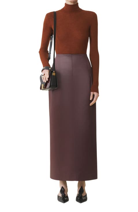 Straight Skirt In Cotton And Viscose