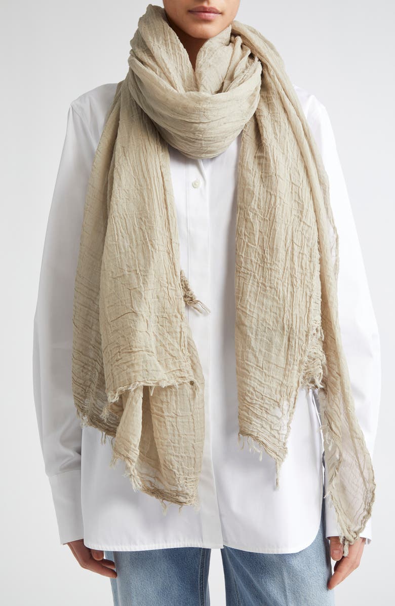 TOTEME Crinkled Gauze Scarf, Alternate, color, Desert