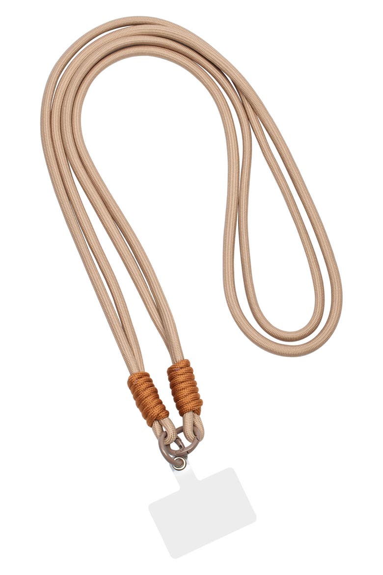 Macaron Crossbody Phone Lanyard, Main, color, KHAKI/ CAMEL