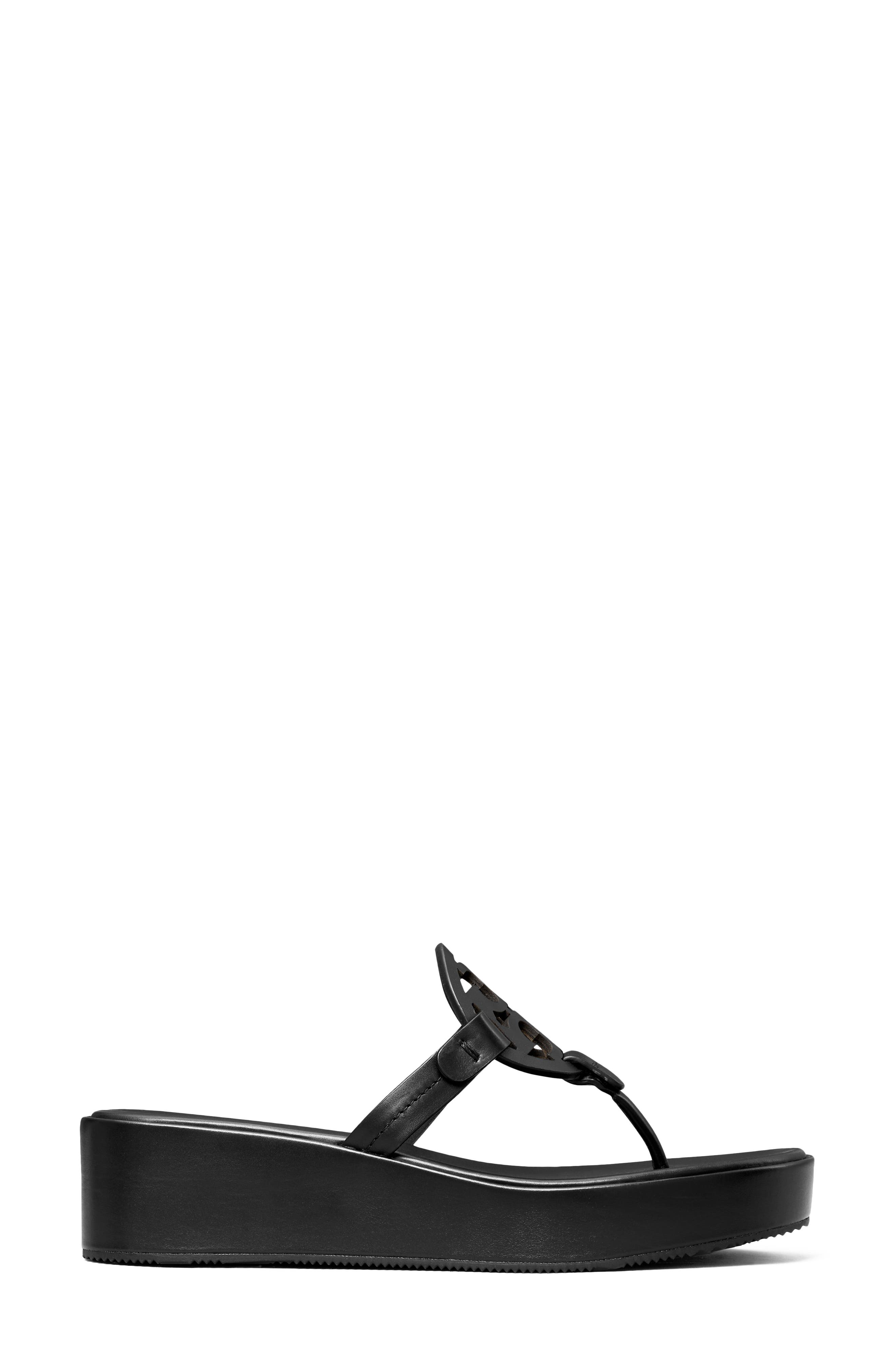 Tory Burch Miller Platform Wedge Flip Flop, Alternate, color, Perfect Black