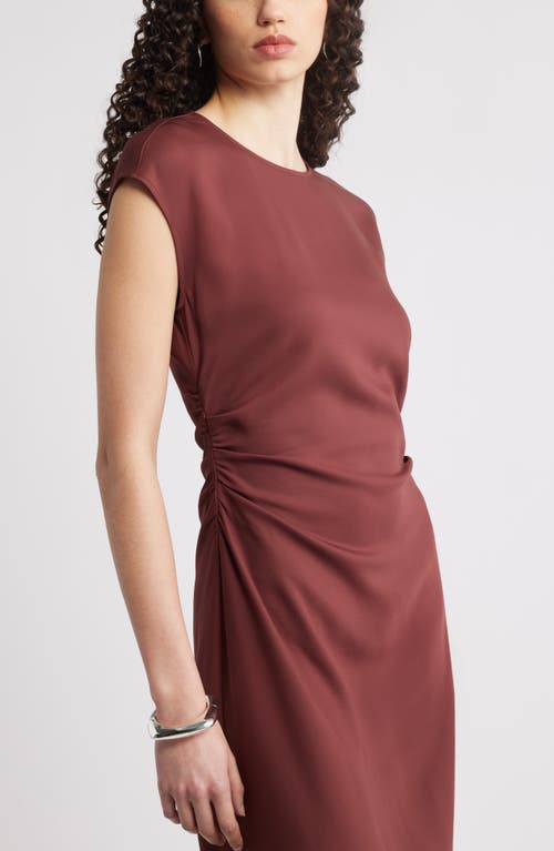 Nordstrom Drape Cap Sleeve Maxi Dress In Brown