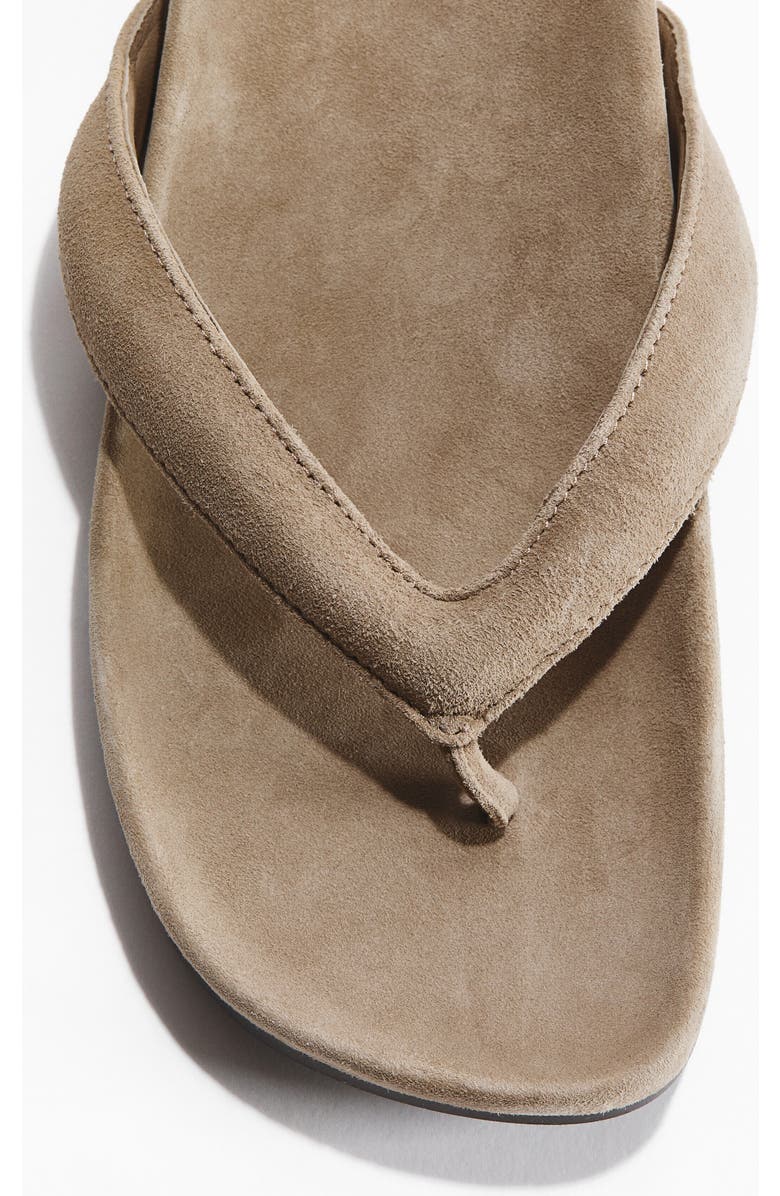 H&M Leather Flip-flops, Alternate, color, Taupe