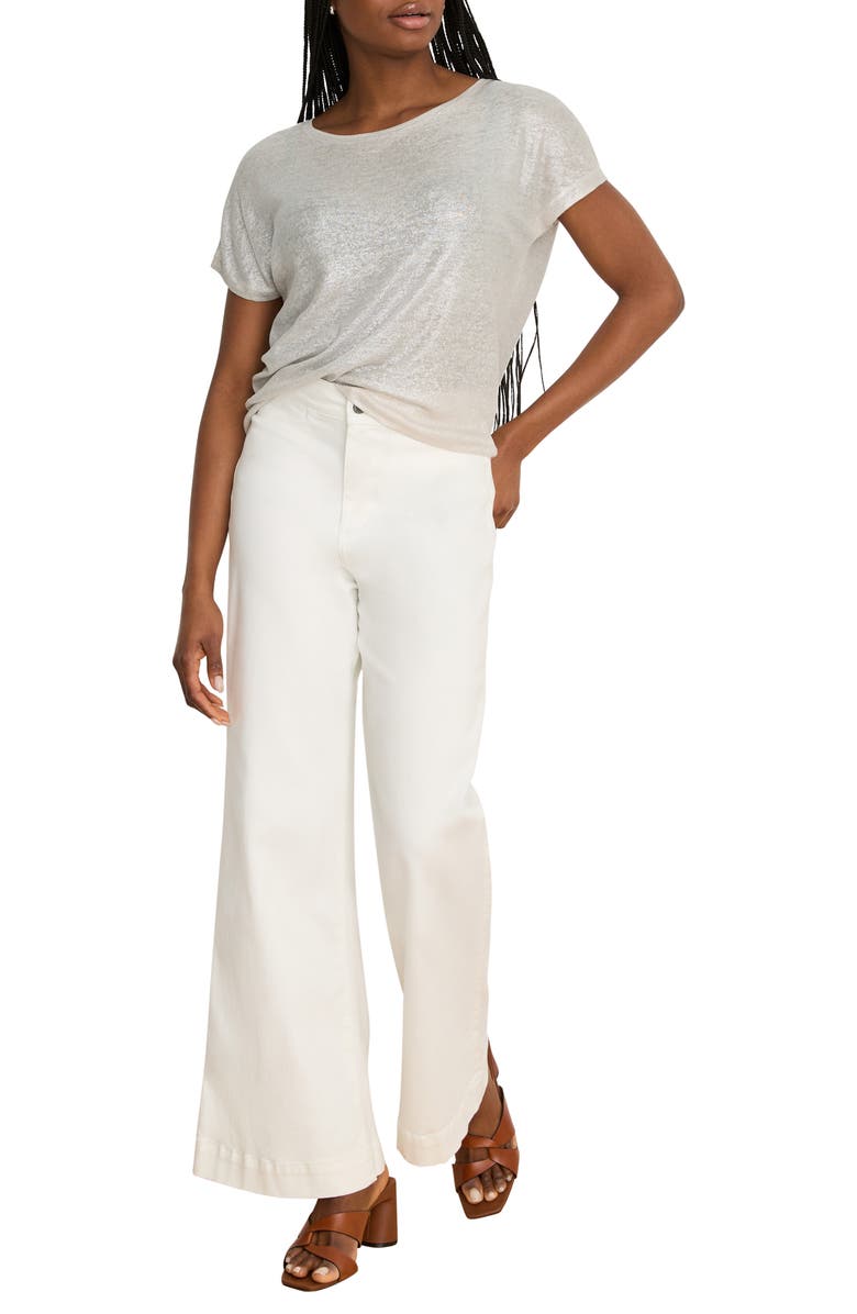 NIC+ZOE Glazed Featherknit Sweater, Alternate, color, Cobblestone