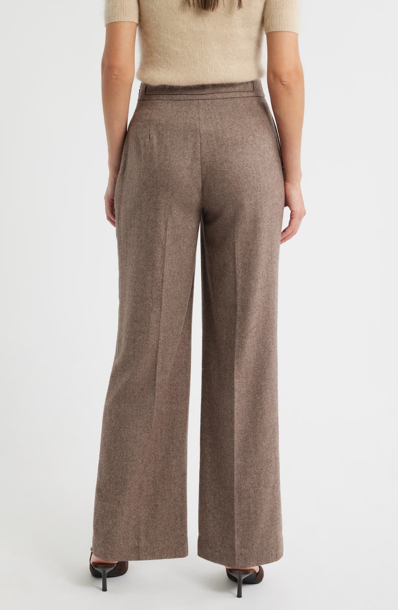 Elie Tahari The Brianne Belted Straight Leg Pants, Alternate, color, Brown/ French Beige