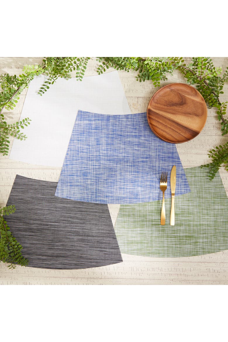 Tweed Round Placemat Set/6, Alternate, color, Blue