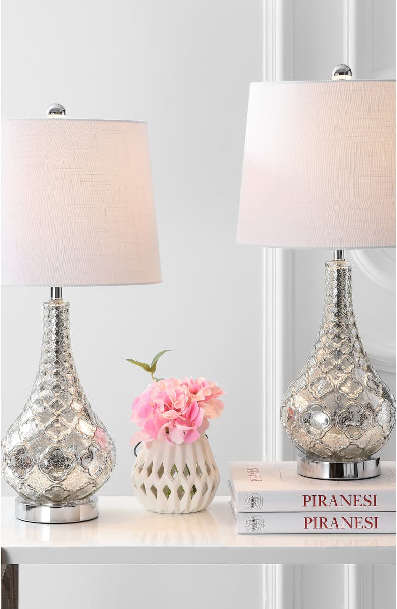 JONATHAN Y Darren 25.5" Glass LED Table Lamp, Mercury Silver, Alternate, color, Mercury Silver