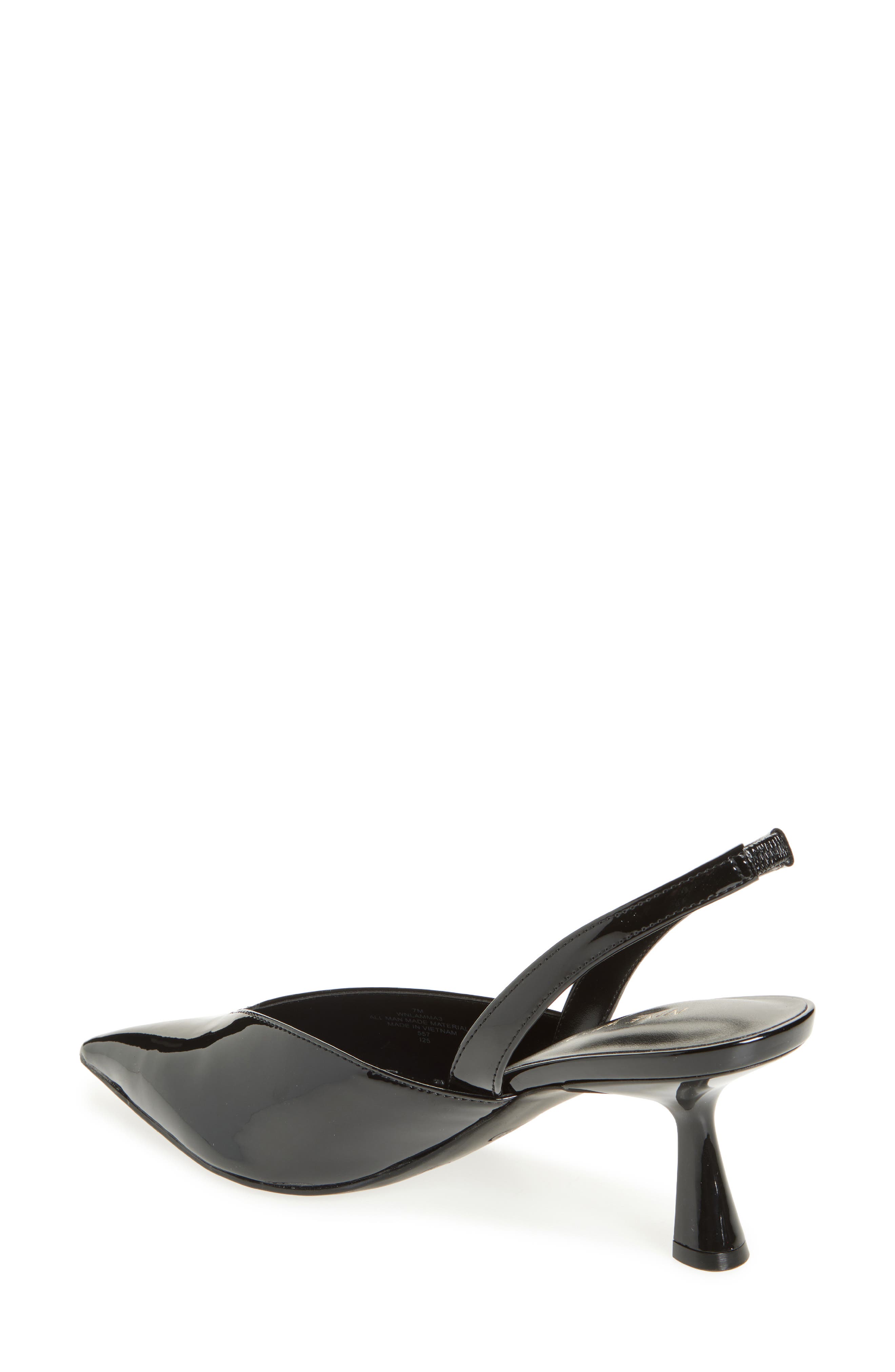 Nine West Lamma Slingback Pump, Alternate, color, Black Patent