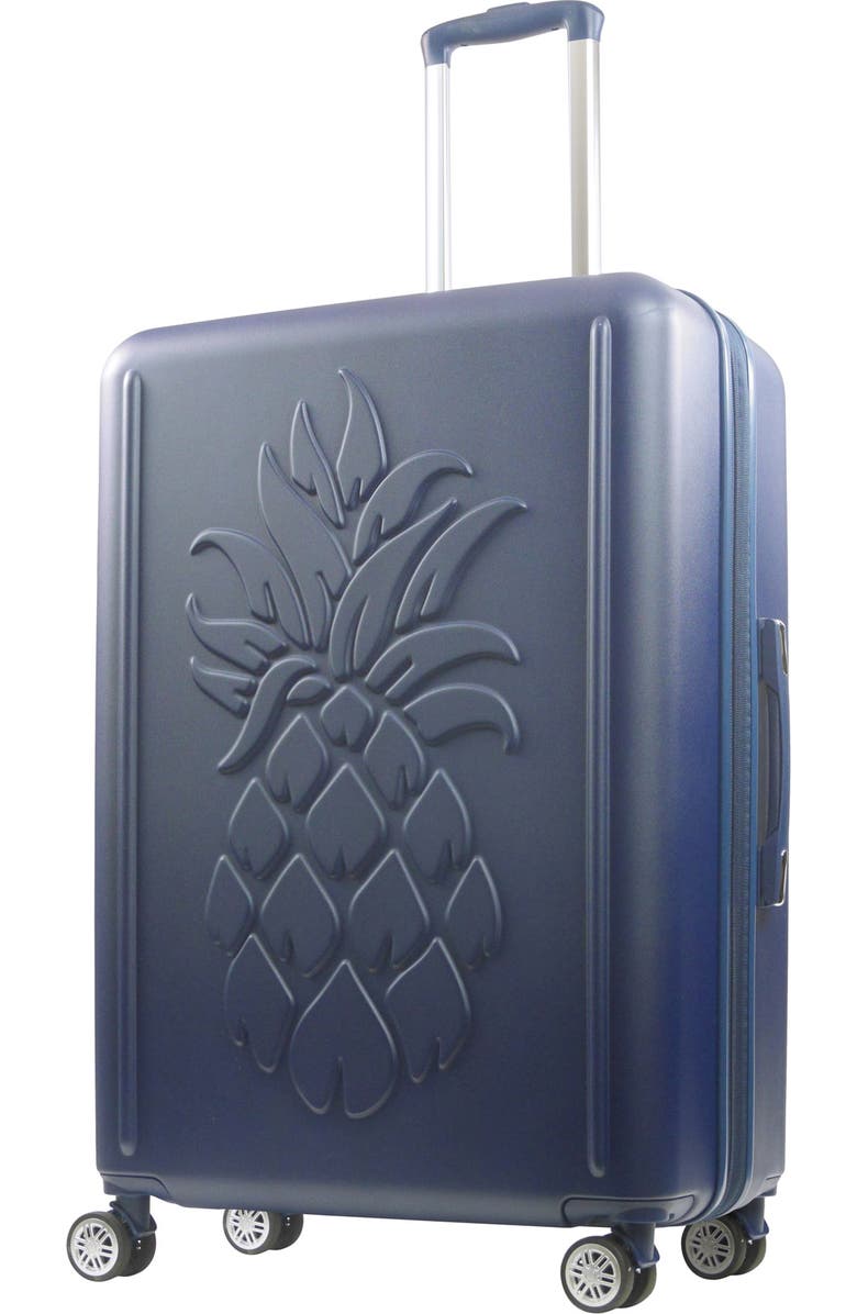 Tommy Bahama 30.5" Hard-Sided 3D Pineapple Luggage with Drawstring Bag, Main, color, Navy
