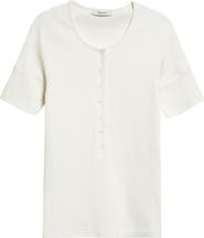 Lemaire Fitted Cotton & Linen Blend Rib Henley