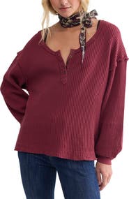 Free People Montreal Henley Thermal Top