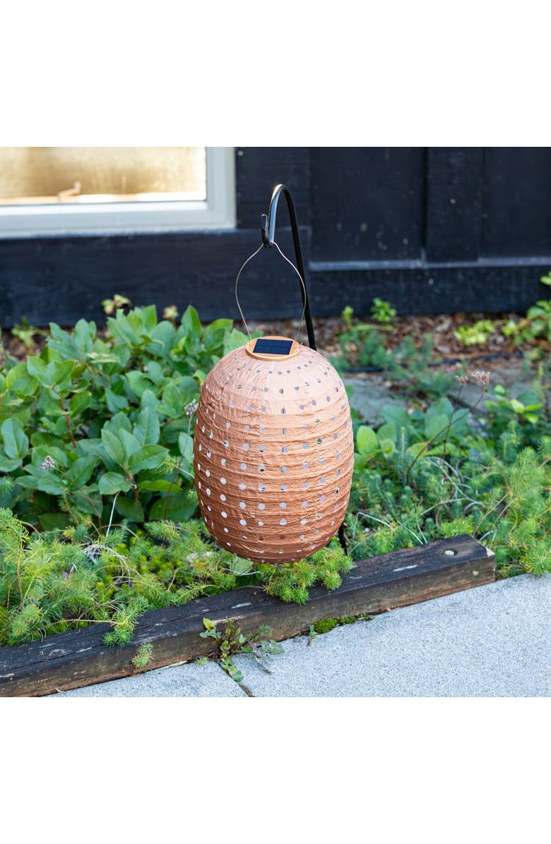 Allsop Home & Garden Soji Stella - Barrel Swiss Dot - Solar Lantern, Alternate, color, Copper