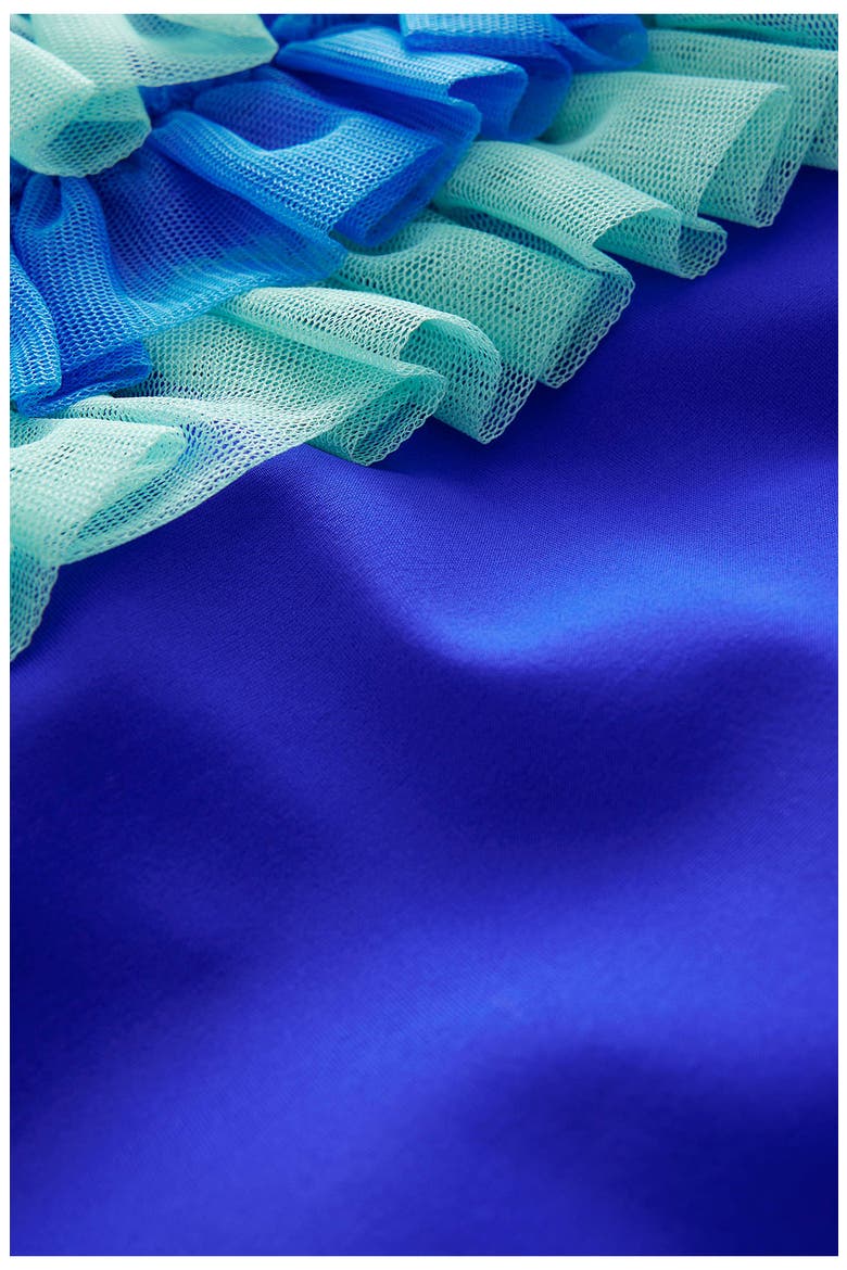 Kids' Tulle Ruffle One-Piece Swimsuit, Alternate, color, COBALT