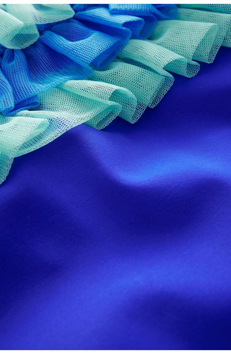 Mini Boden Kids' Tulle Ruffle One-Piece Swimsuit, Alternate, color, Cobalt