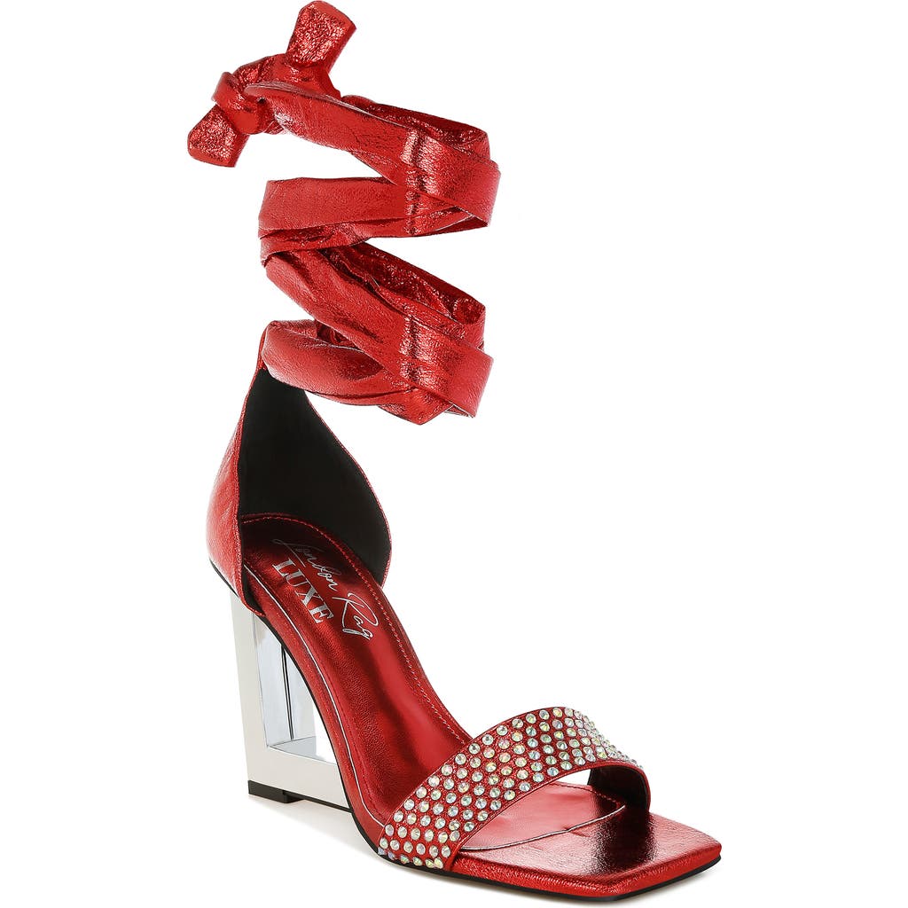 LONDON RAG LONDON RAG HARISHA FRAME WEDGE ANKLE TIE SANDAL