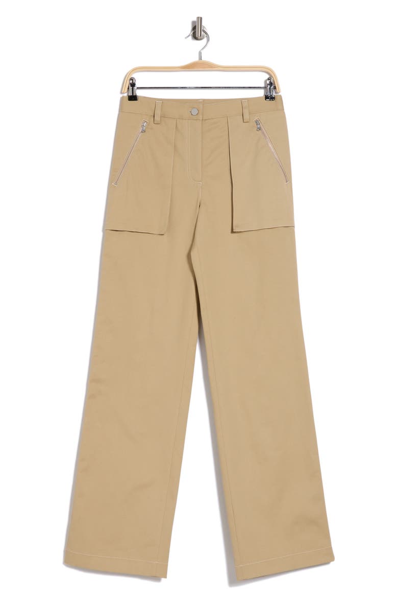 Isa Side Stripe Stretch Twill Pants, Alternate, color, KHAKI