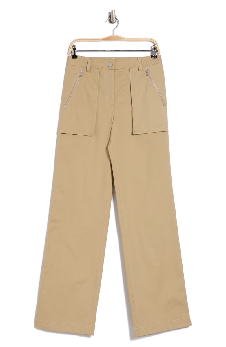 TWP Isa Side Stripe Stretch Twill Pants, Alternate, color, Khaki