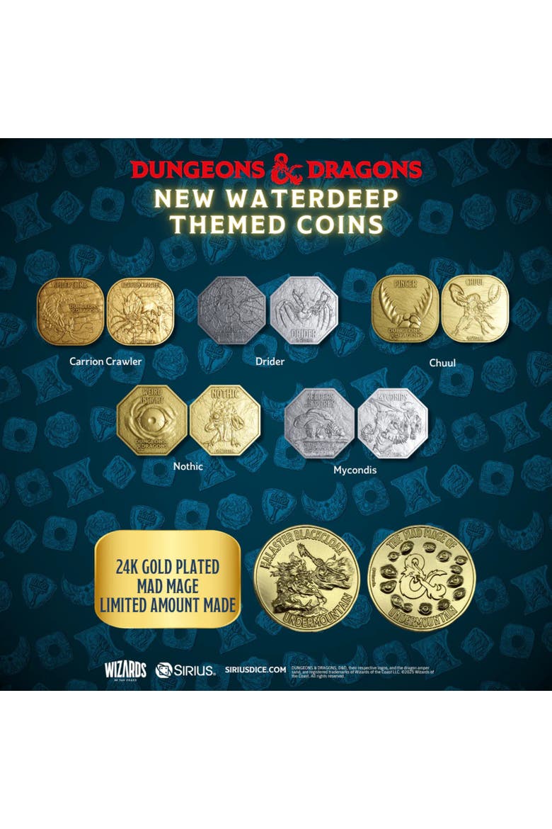 Undermountain Treasure Pack Dice Coin Set, Alternate, color, Multicolored