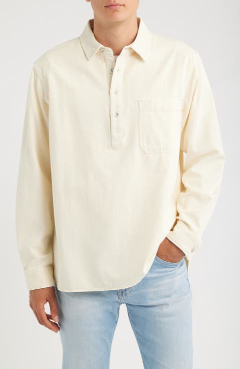 Cotton Twill Long Sleeve Polo