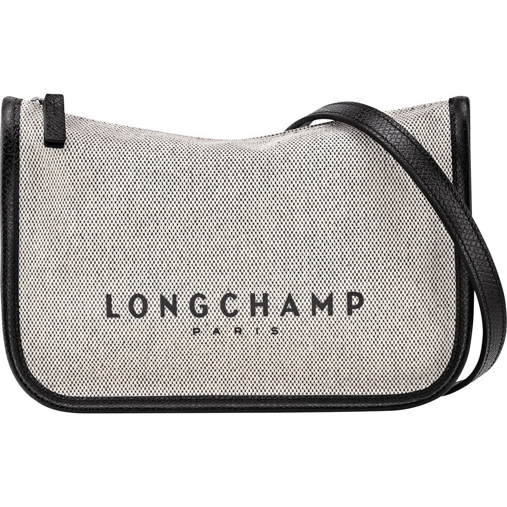 Longchamp Essential Toile East/west Crossbody Bag In Ecru