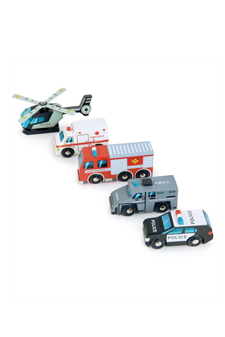 Emergency Vehicle Wooden Toy Set, Alternate, color, MULTI